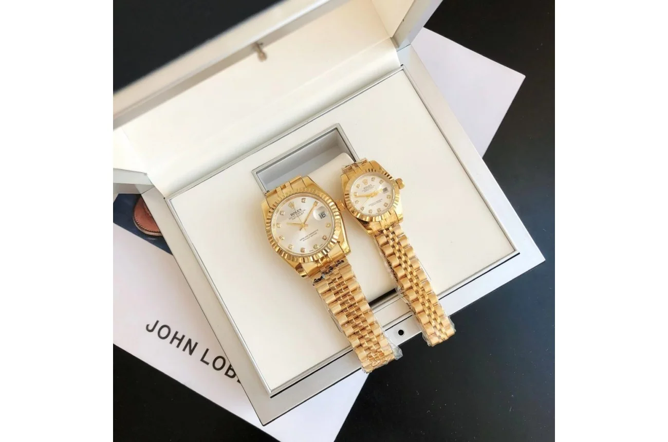 Couple Watches Rolex Datejust 36/28mm RG/RG Jub Sliver/Dial - Bestter Watches