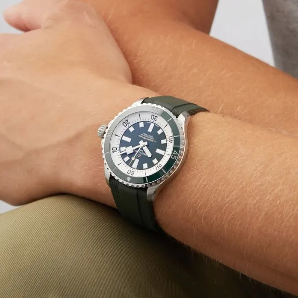 Breitling Superocean Men Automatic Green Rubber Watch A17376A31L1S1 - Bestter Watches