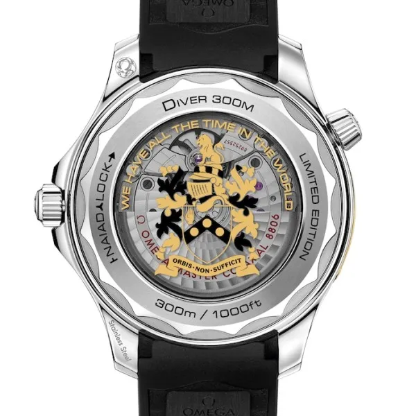 Omega Seamaster Men Automatic Black Rubber Watch COMPLETE BOND BOX SET - Bestter Watches