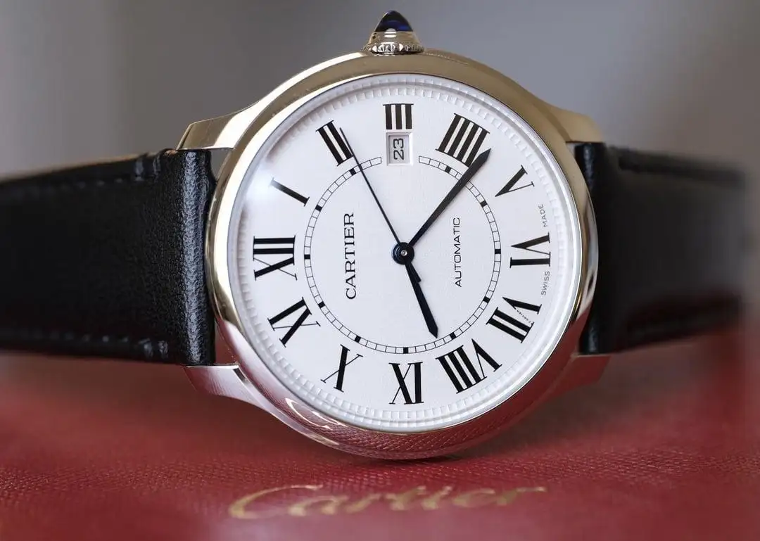 Cartier Ronde Must Men Quartz Silver Calf Watch WSRN0032 - Bestter Watches