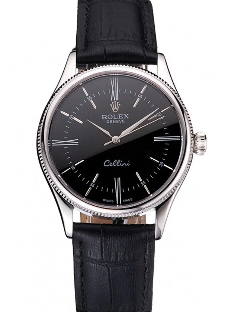 Superclone Rolex Cellini 38mm Black Dial REP016804 - Bestter Watches
