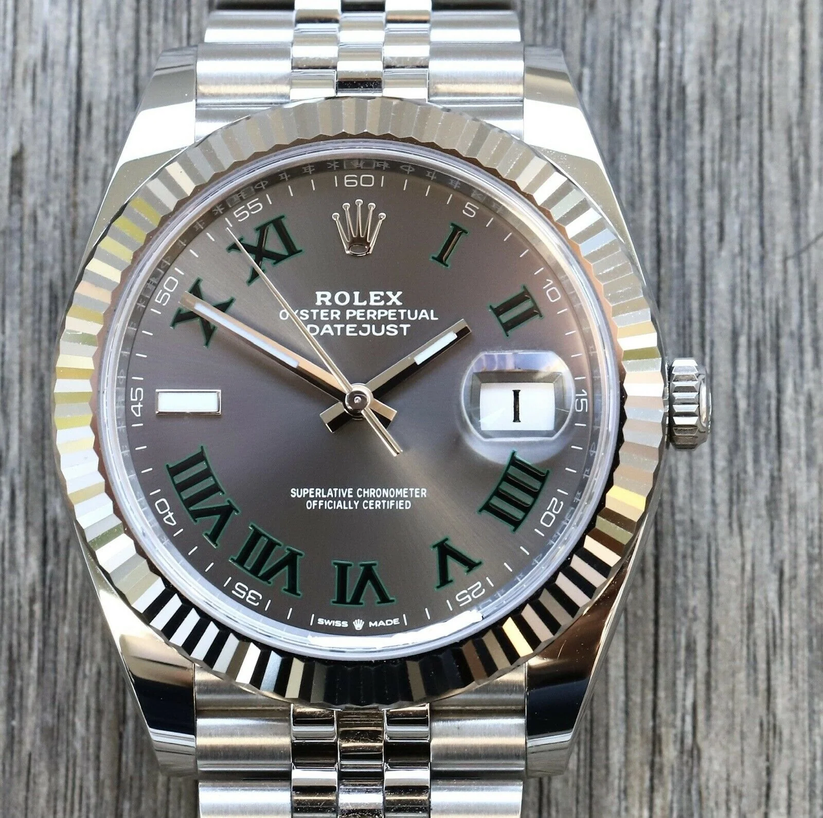 Superclone Rolex Datejust 41mm Rhodium Dial 126334  Wimbledon  Flutted / Jubilee - Bestter Watches