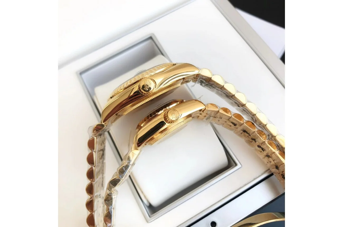 Couple Watches Rolex Datejust 36/28mm RG/RG Jub Black/Dial - Bestter Watches