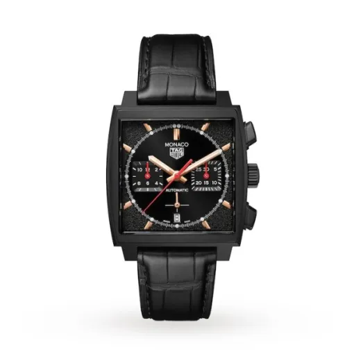 TAG Heuer Monaco Men Automatic Black Alligator Watch CBL2180.FC6497 - Bestter Watches