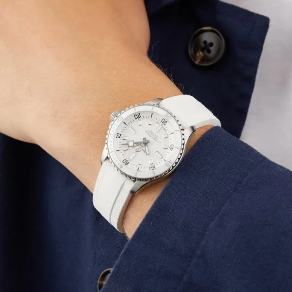 Breitling Superocean Unisex Automatic White Rubber Watch A17377211A1S1 - Bestter Watches