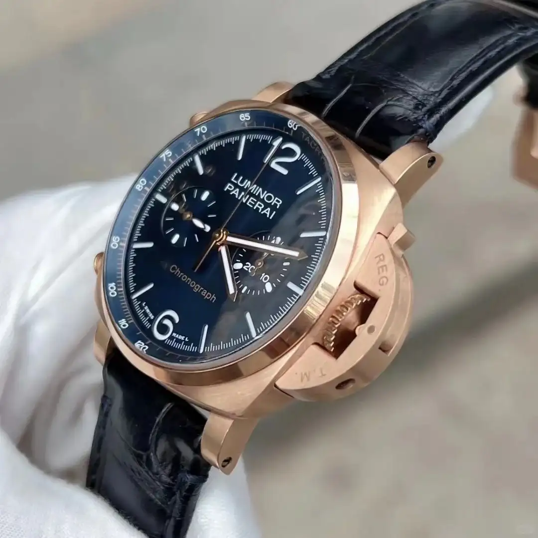 Panerai Luminor Men Automatic Blue Alligator Watch PAM01111 - Bestter Watches