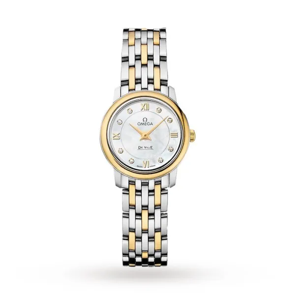 Omega De Ville Women Quartz Mother of Pearl 18ct Yellow Gold Watch O42420246055001 - Bestter Watches