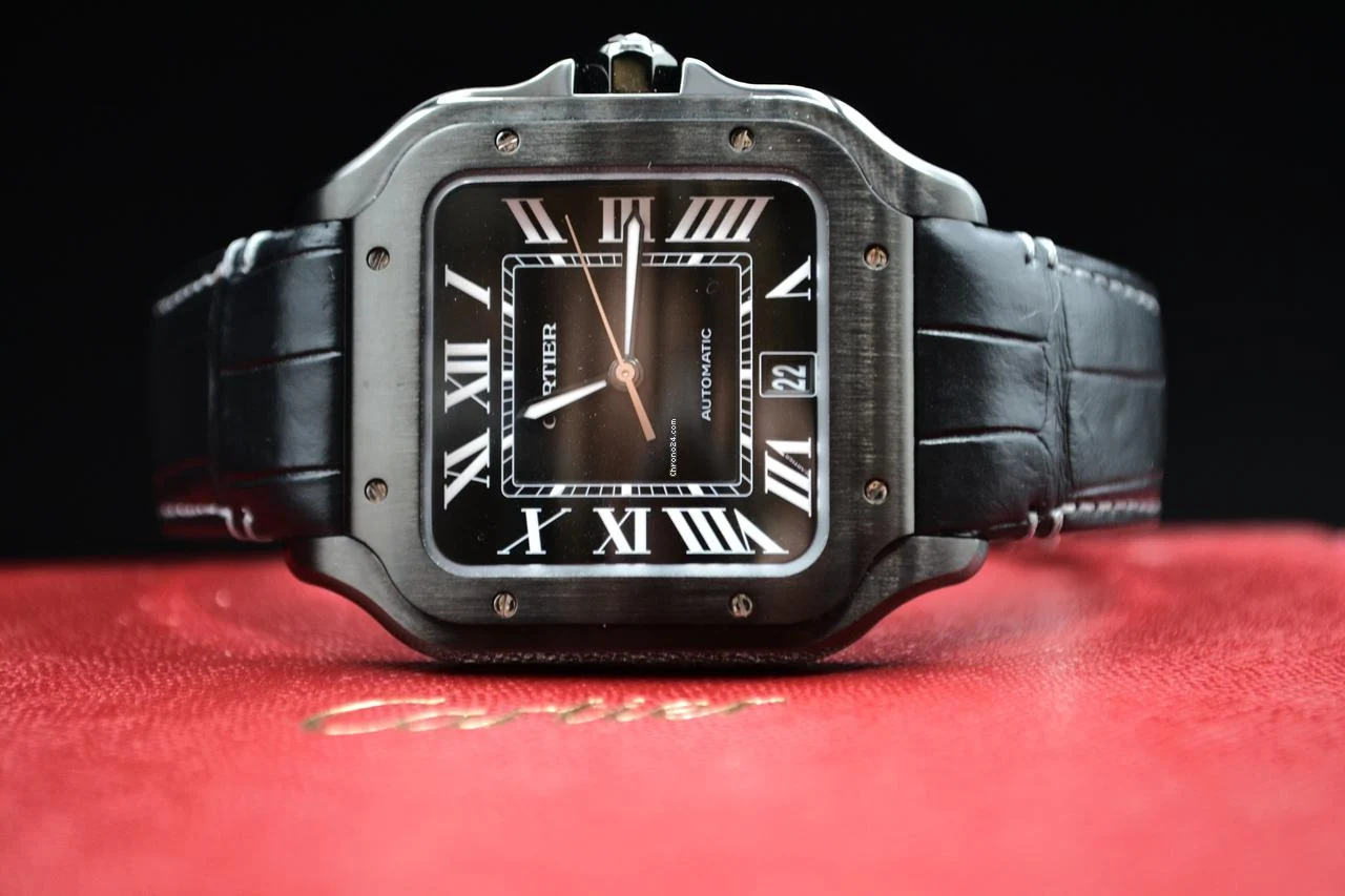 Cartier Santos de Cartier Men Automatic Black Rubber Watch WSSA0039 - Bestter Watches