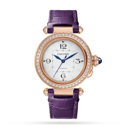 Cartier Pasha de Cartier Women Automatic Silver Alligator Watch WJPA0012 - Bestter Watches