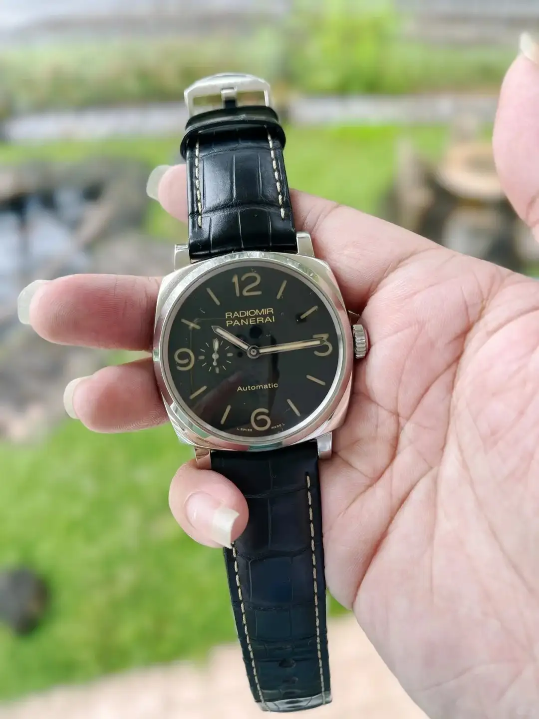 Panerai Radiomir Men Automatic Black Alligator Watch PAM00572 - Bestter Watches