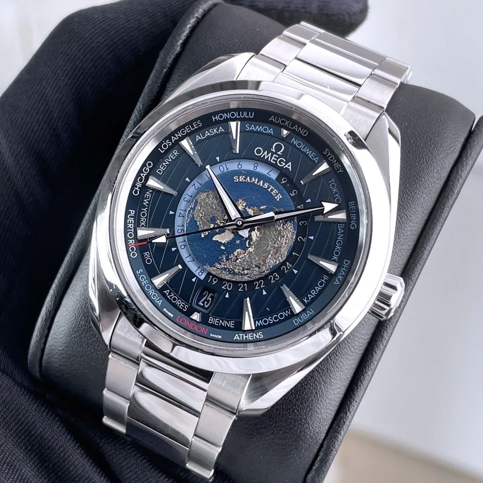 Omega Seamaster Aqua Terra Men Automatic Blue Stainless Steel Watch O22010432203001 - Bestter Watches