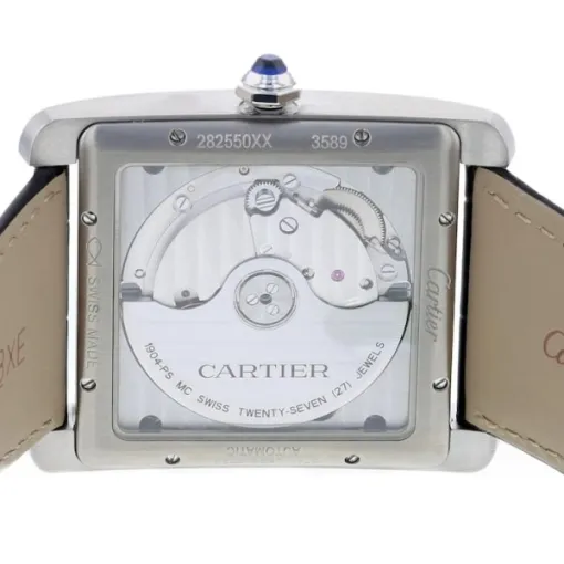 Cartier Tank MC Men Automatic Silver Alligator Watch W5330003 - Bestter Watches