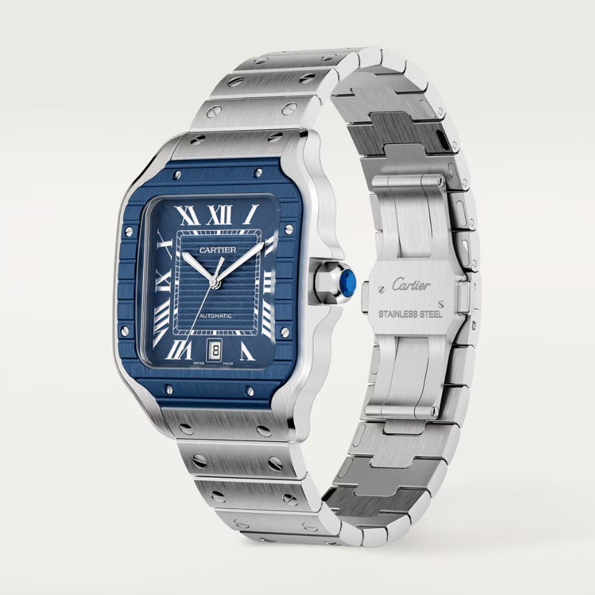 Cartier Santos de Cartier Men Automatic Blue Stainless Steel Watch WSSA0048 - Bestter Watches