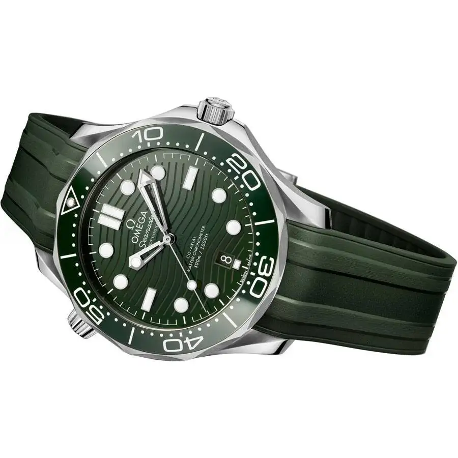 Omega Seamaster Men Automatic Green Rubber Watch O21032422010001 - Bestter Watches