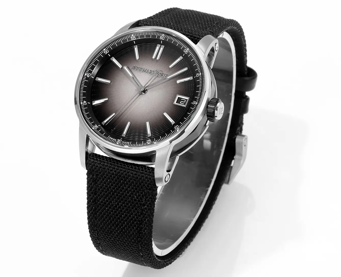 watch Audemars Pigeut CODE 11.59 Smoke Grey Dial Stainless Steel Case Black Fabric Strap Automatic Watch 41mm - Bestter Watches