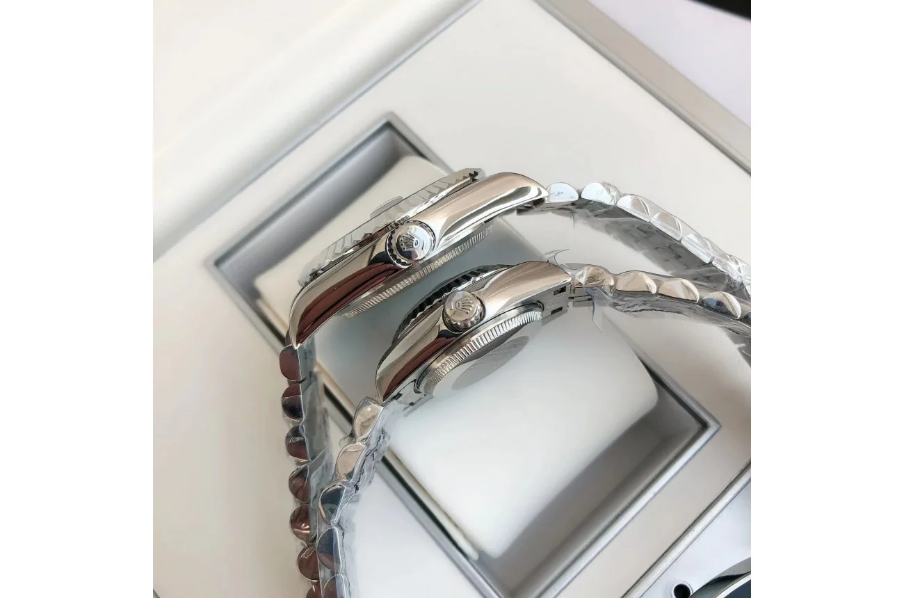 Couple Watches Rolex Datejust 36/28mm SS/SS Jub Black/Dial - Bestter Watches