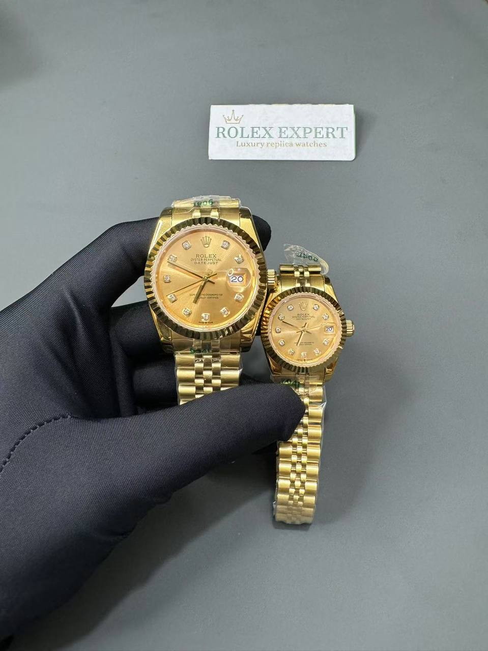 Couple Watches Rolex Datejust 36/28mm RG/RG Jub Gold/Dial - Bestter Watches
