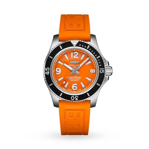 Breitling Superocean Women Automatic Orange Rubber Watch A17316D71O1S1 - Bestter Watches