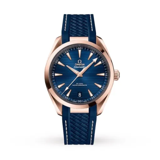 Omega Seamaster Aqua Terra Men Automatic Blue 18ct Rose Gold Watch O22052412103001 - Bestter Watches