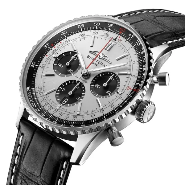 Breitling Navitimer Men Automatic Silver Alligator Watch AB0138241G1P1 - Bestter Watches