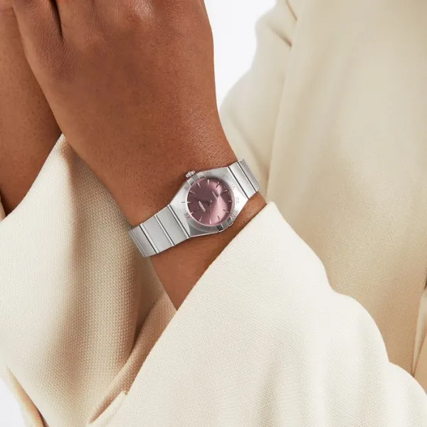 Omega Constellation Women Quartz Pink Stainless Steel Watch O13110286011001 - Bestter Watches