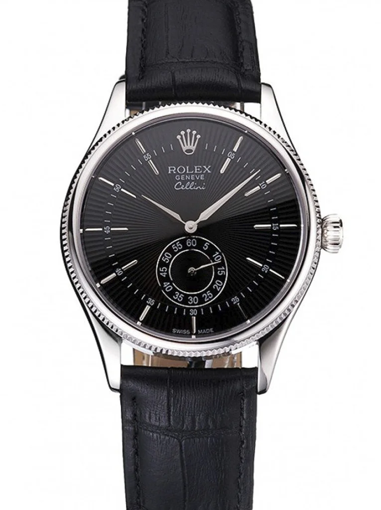 Superclone Rolex Cellini 38mm Black Dial REP016790 - Bestter Watches