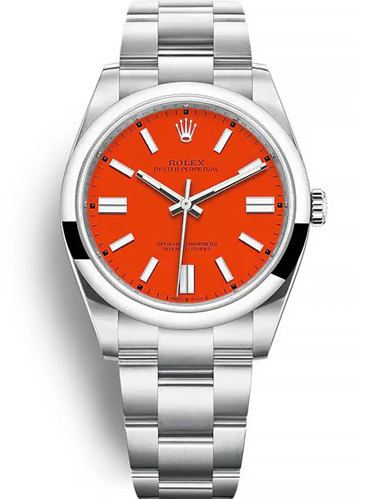 Rolex Oyster Perpetual 41mm Coral Red Dial 124300 - Bestter Watches