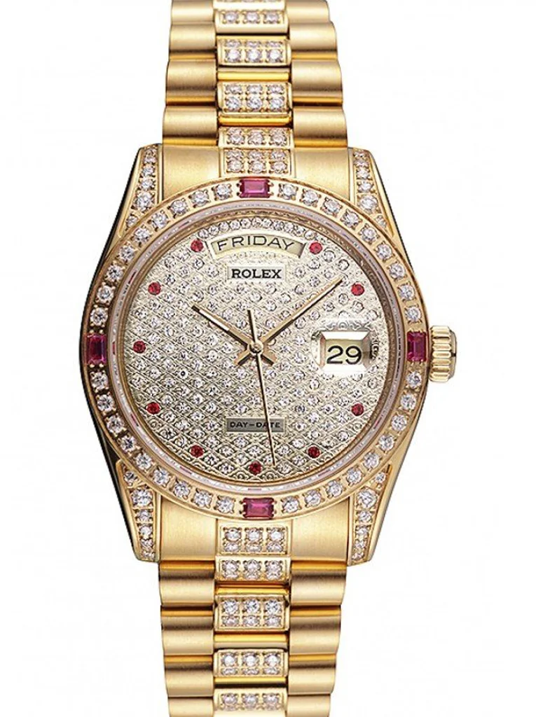 Superclone Rolex Day-Date 37mm Diamond Dial 621614 - Bestter Watches