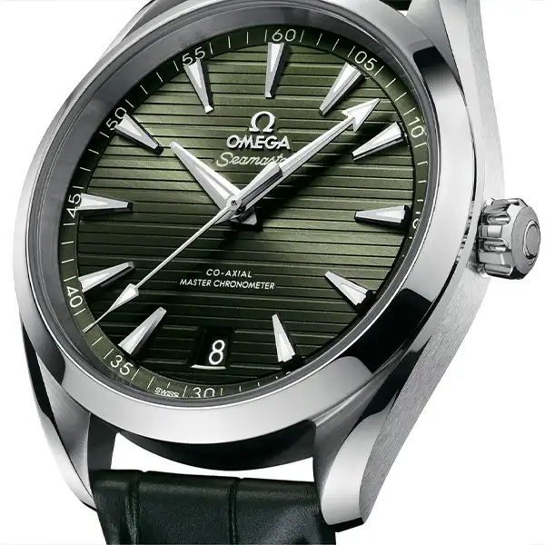 Omega Seamaster Aqua Terra Men Automatic Green Leather Watch O22013412110001 - Bestter Watches
