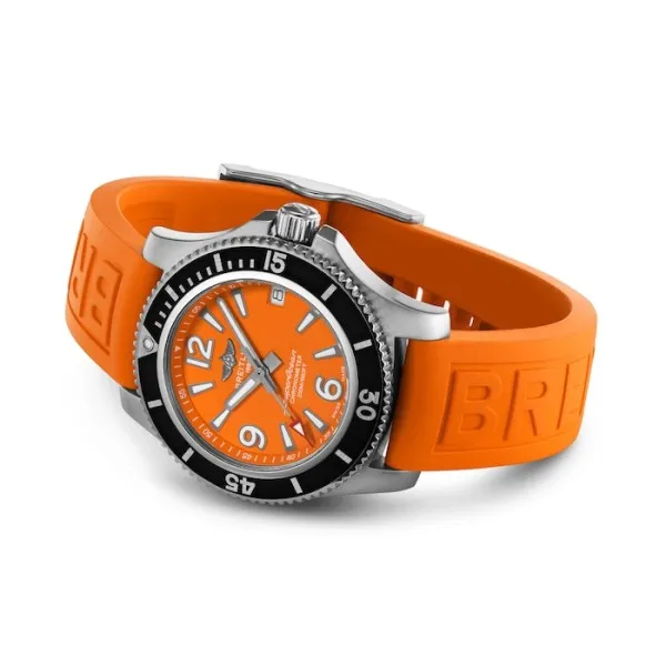 Breitling Superocean Women Automatic Orange Rubber Watch A17316D71O1S1 - Bestter Watches