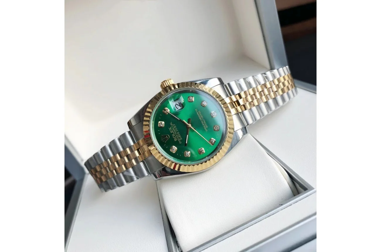 Couple Watches Rolex Datejust 36/28mm RG/SS Jub Green/Dial - Bestter Watches