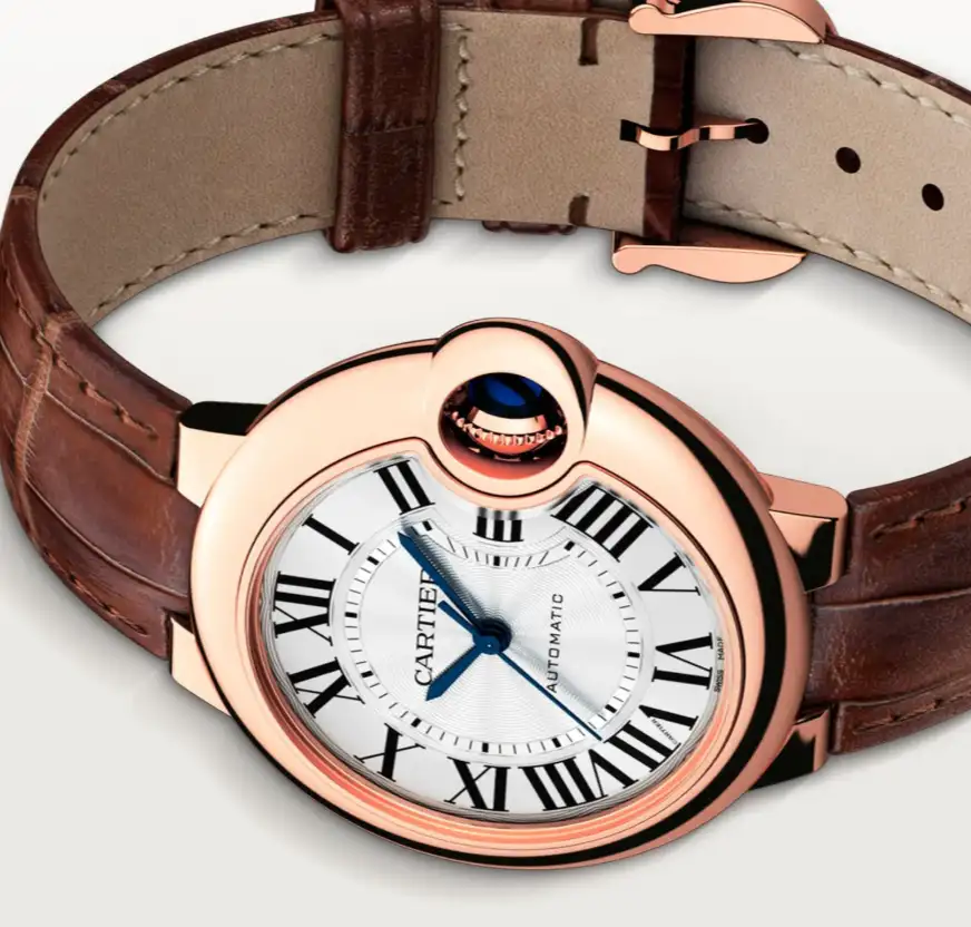 Cartier Ballon Bleu de Cartier Men Automatic Silver 18ct Rose Gold Watch WGBB0035 - Bestter Watches