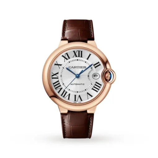Cartier Ballon Bleu de Cartier Men Automatic Silver 18ct Rose Gold Watch WGBB0035 - Bestter Watches