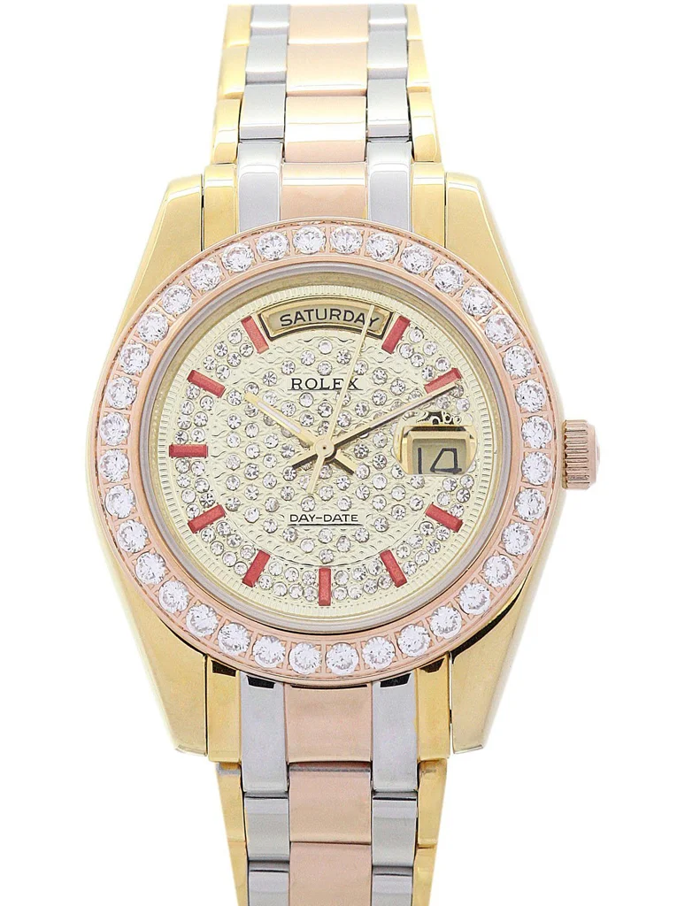 Rolex Day-Date 36mm Yellow gold with Diamonds Dial 118346 - Bestter Watches
