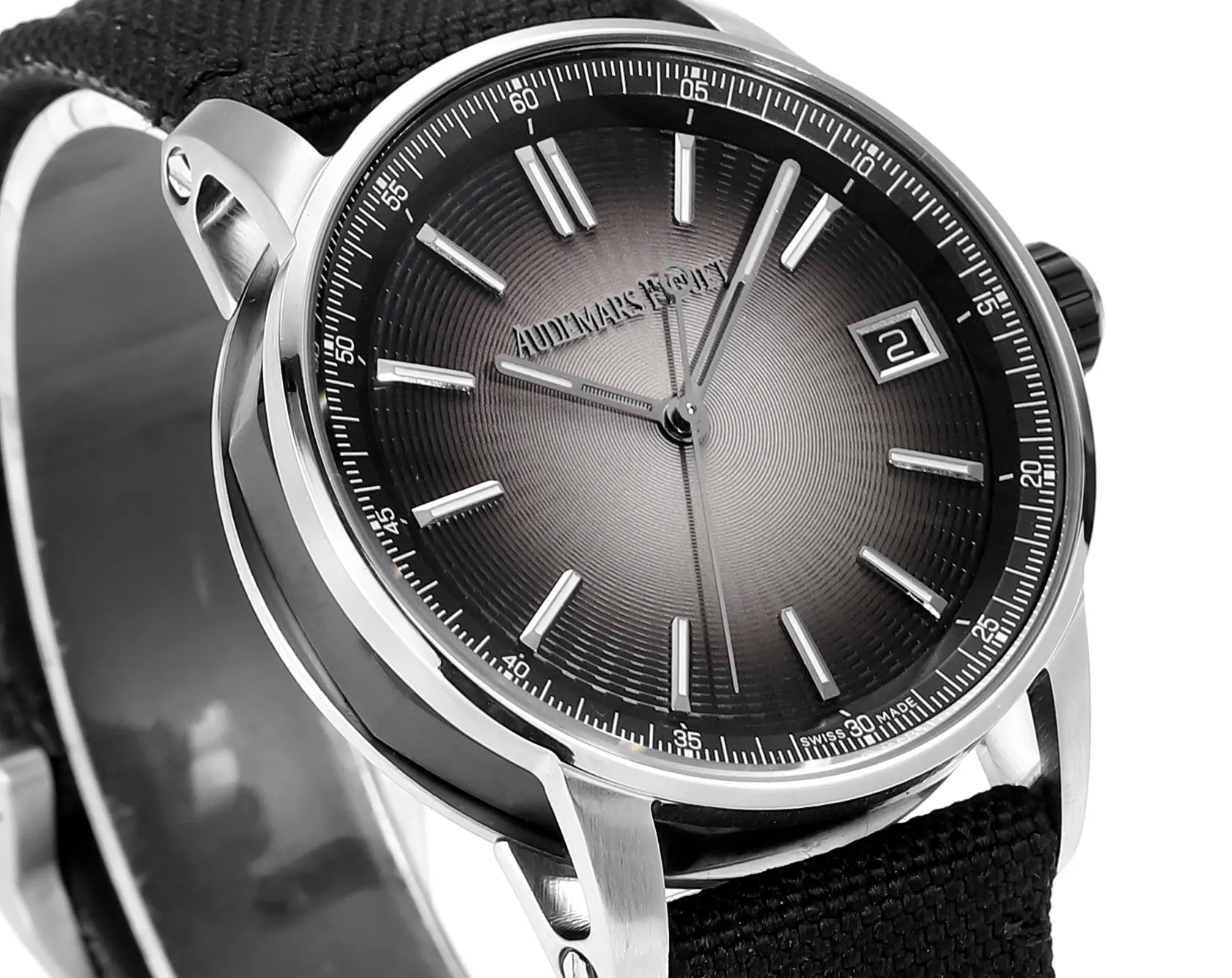 watch Audemars Pigeut CODE 11.59 Smoke Grey Dial Stainless Steel Case Black Fabric Strap Automatic Watch 41mm - Bestter Watches