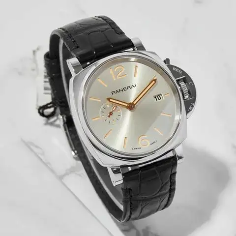 Panerai Luminor Due Men Automatic Ivory Alligator Watch PAM01249 - Bestter Watches