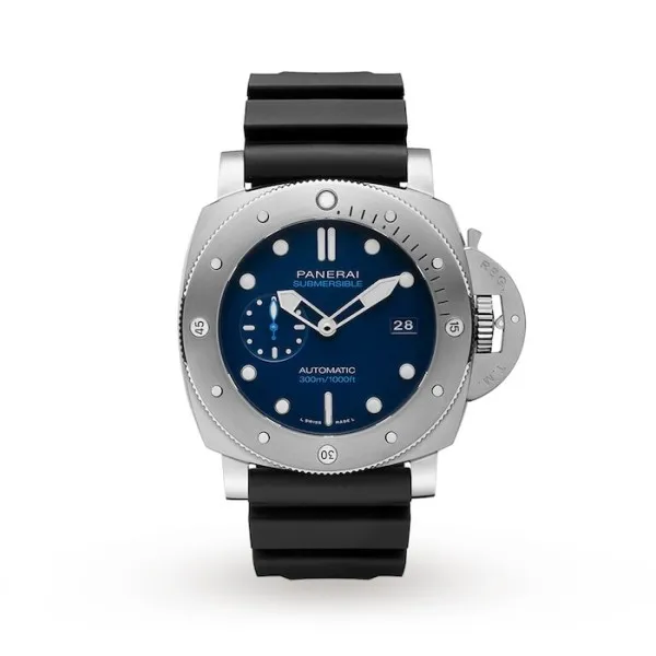 Panerai Submersible Men Automatic Blue Rubber Watch PAM00692 - Bestter Watches