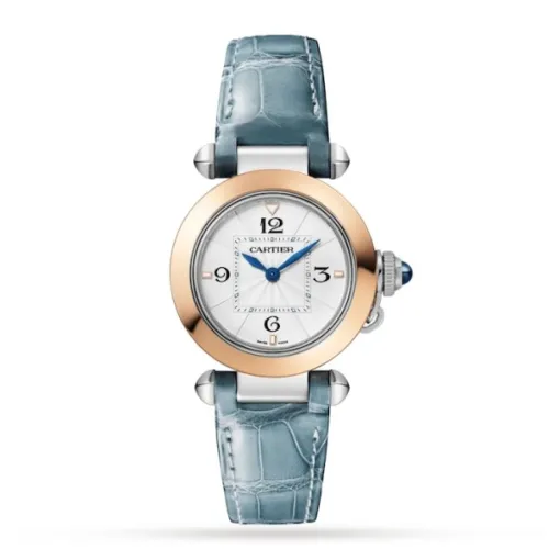 Cartier Pasha de Cartier Women Quartz Silver Stainless Steel   18ct Rose Gold Watch W2PA0007 - Bestter Watches