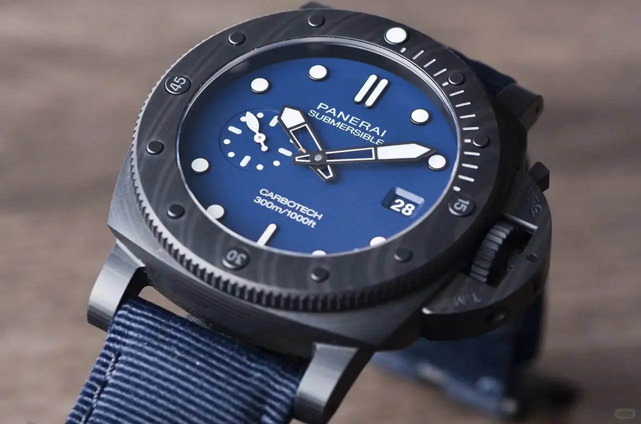 Panerai Submersible Men Automatic Blue Rubber Watch PAM01232 - Bestter Watches