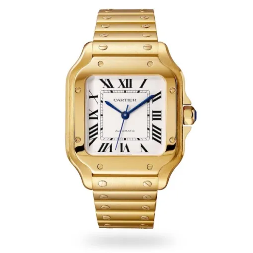 Cartier Santos de Cartier Men Automatic Silver 18ct Gold Watch WGSA0030 - Bestter Watches