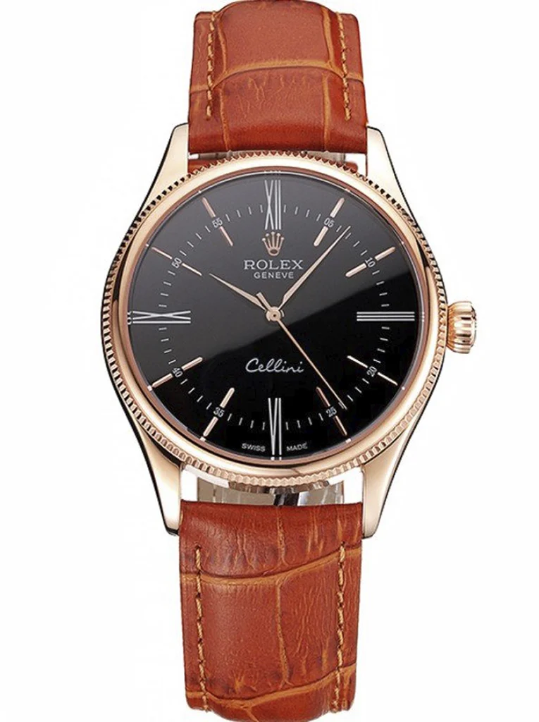 Superclone Rolex Cellini 38mm Black Dial REP016794 - Bestter Watches