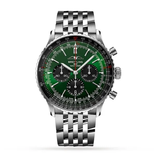 Breitling Navitimer Men Automatic Green Stainless Steel Watch AB0137241L1A1 - Bestter Watches
