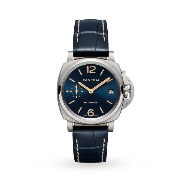 Panerai Luminor Due Men Automatic Blue Alligator Watch PAM00926 - Bestter Watches