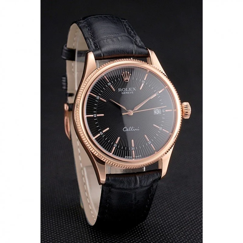 Superclone Rolex Cellini 38mm Black Dial REP016799 - Bestter Watches