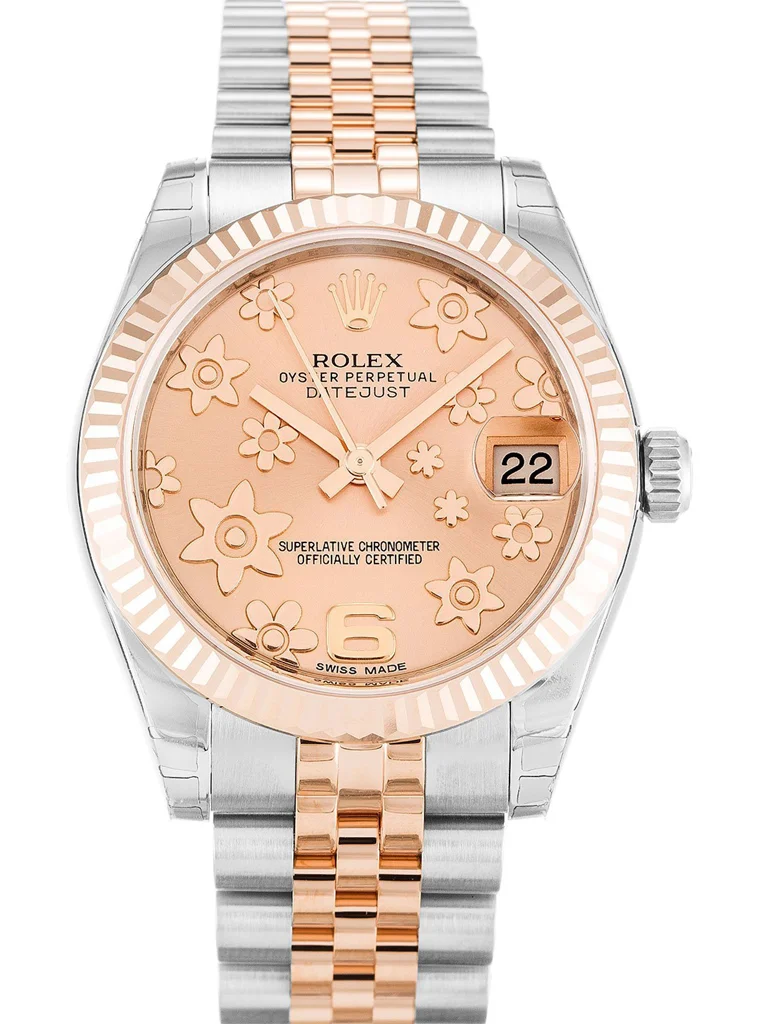 Rolex Datejust Mid-Size 31mm Pink Floral Dial 178271 - Bestter Watches