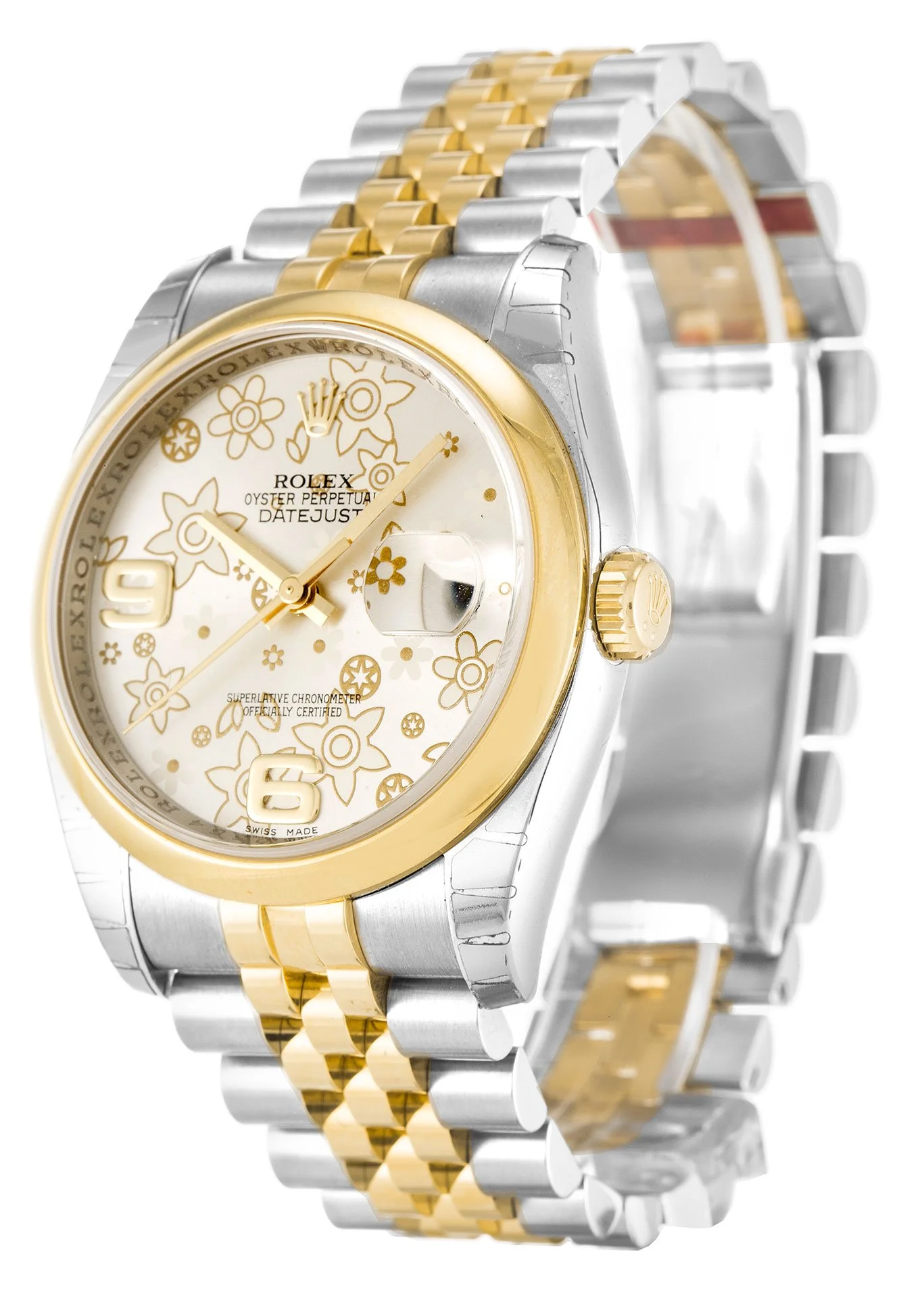 Rolex Datejust 36mm Silver Floral Dial 116203 - Bestter Watches