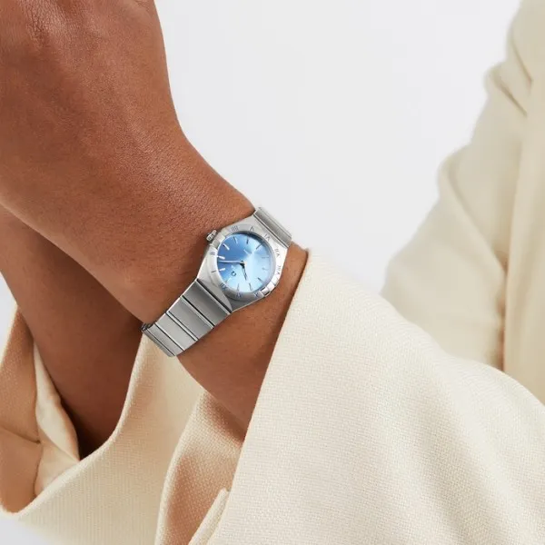 Omega Constellation Women Quartz Blue Stainless Steel Watch O13110286003001 - Bestter Watches