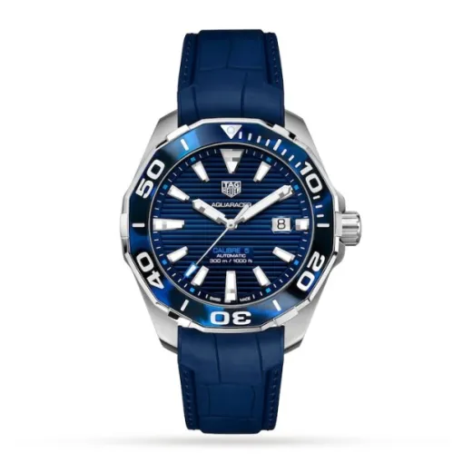 TAG Heuer Aquaracer Men Automatic Blue Rubber Watch WAY201P.FT6178 - Bestter Watches