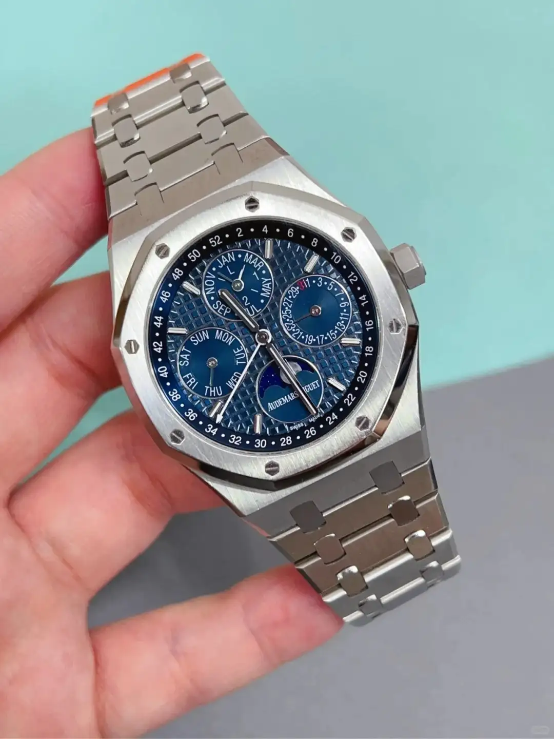 Audemars Piguet Royal Oak Perpetual Calendar Blue 26574ST.OO.1220ST.02 - Bestter Watches