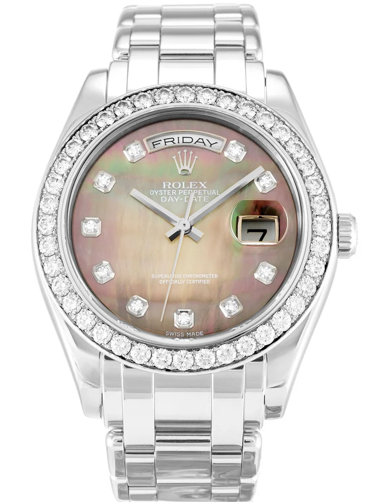Rolex Day-Date 36mm Mother of Pearl   Black Dial 18946 - Bestter Watches